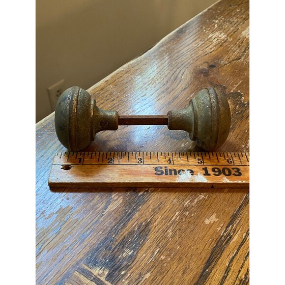 Vintage Antique Brass Door Knob Patina 6" - Picture 4 of 4